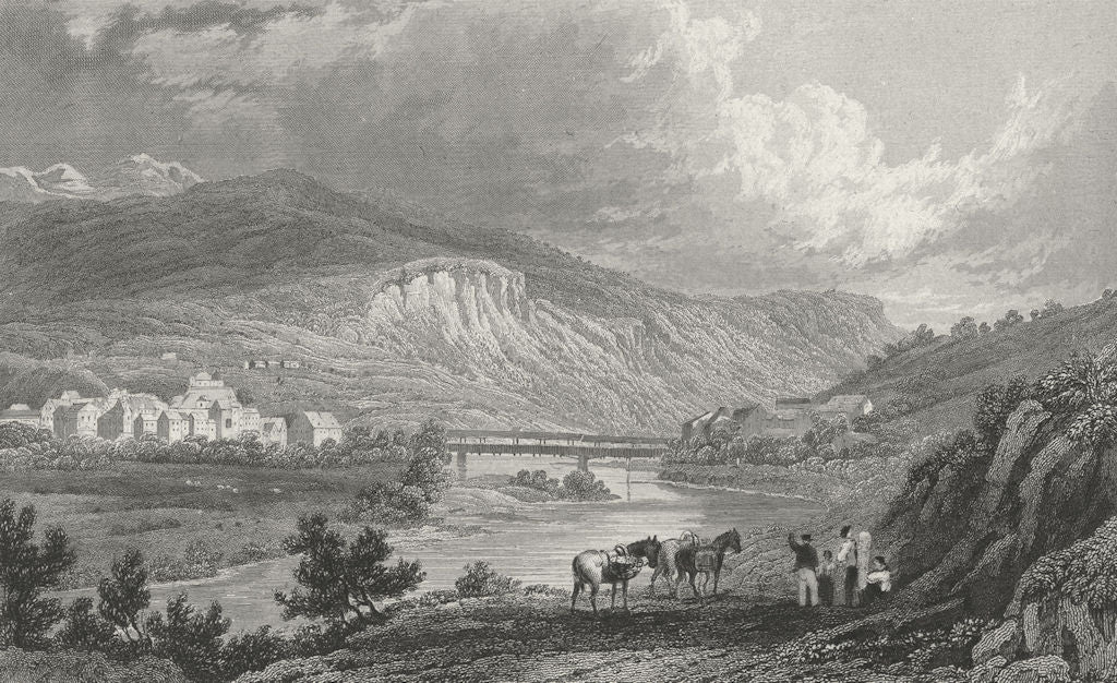 SWITZERLAND. Ilanz. Germany. Tombleson Horses 1830 old antique print picture